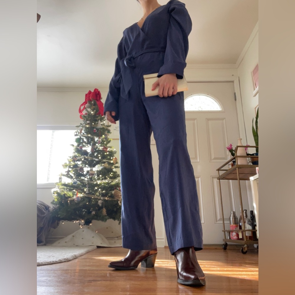 House of Harlow navy floral jumpsuit